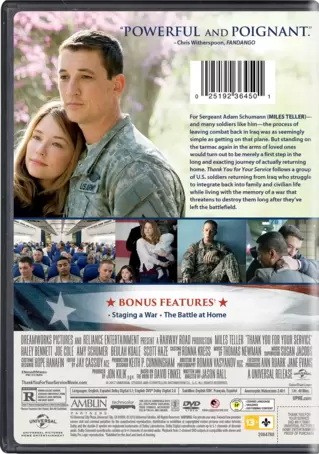 Thank You for Your Service Watch Page DVD Blu ray Digital HD On Demand Trailers Downloads Universal Pictures Home Entertainment
