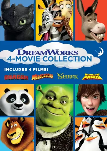 DreamWorks 4-Movie Collection (How to Train Your Dragon / Madagascar / Shrek / Kung Fu Panda)
