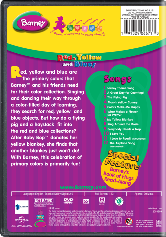 Barney Red Yellow And Blue Own Watch Barney Red Yellow And Blue Universal Pictures My yellow blankey baby bop, длина: barney red yellow and blue own