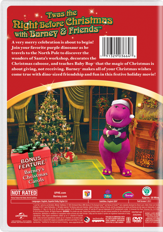 Barney: A Very Merry Christmas - The Movie  Watch on Blu-ray, DVD, Digital & On Demand