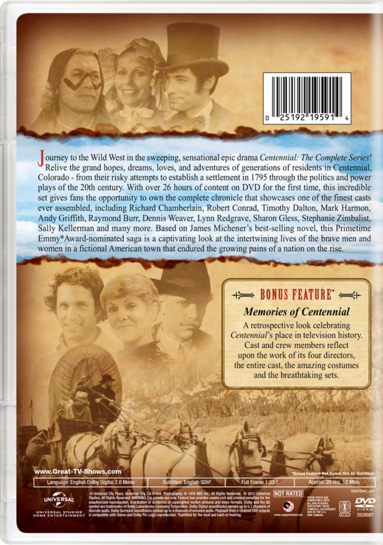 Centennial: The Complete Series | Television Series Page | DVD, Blu-ray,  Digital HD, On Demand, Trailers, Downloads | Universal Pictures Home  Entertainment