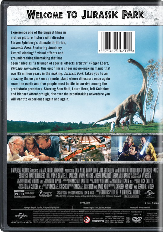 Jurassic Park Watch Page Dvd Blu Ray Digital Hd On Demand Trailers Downloads Universal Pictures Home Entertainment